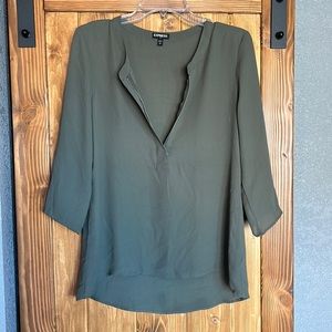 Olive green 3/4 sleeve blouse